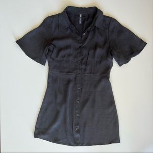 ❤️ Zara button up collar mini dress flare sleeves